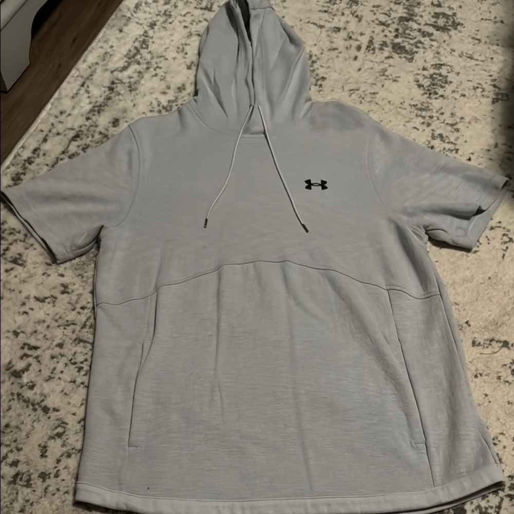 Under Armour Light Gray Short Sleeve Hoodie